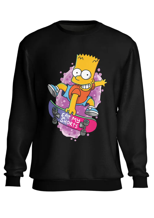 Felpa a Girocollo Bart Simpson Ciucciami il Calzino-0
